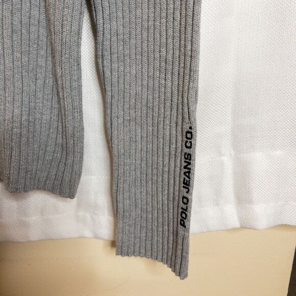 Vintage Y2K Polo Jeans Co. by Ralph Lauren Ribbed Knit Crew Sweater Grey XXL - Picture 12 of 16